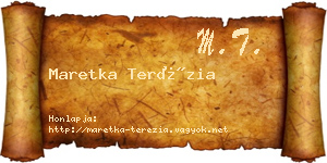 Maretka Terézia névjegykártya